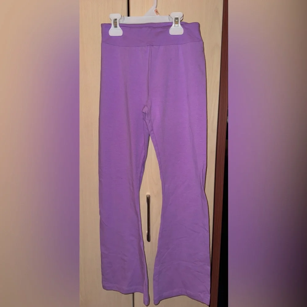 Cat & Jack Girls Purple Wide Leg Pants Size L 10/12 Pull On